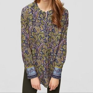 LOFT | NWOT Paisley Floral Boho Popover Top XSP